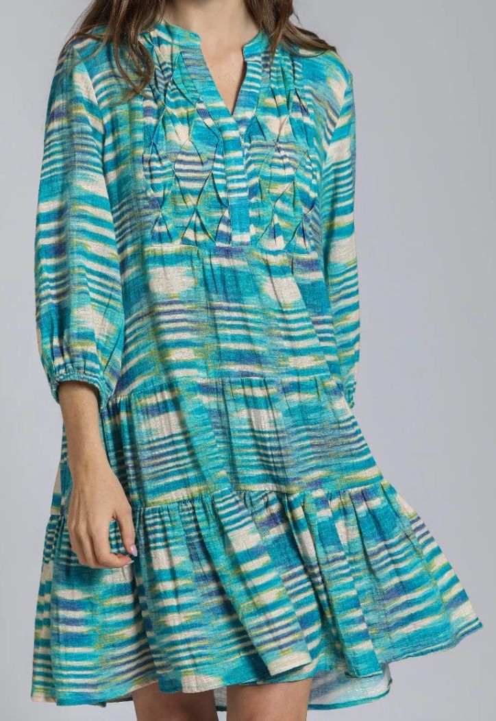 Tiered Dress W/ Tucked Bodice Detail, Size: Small