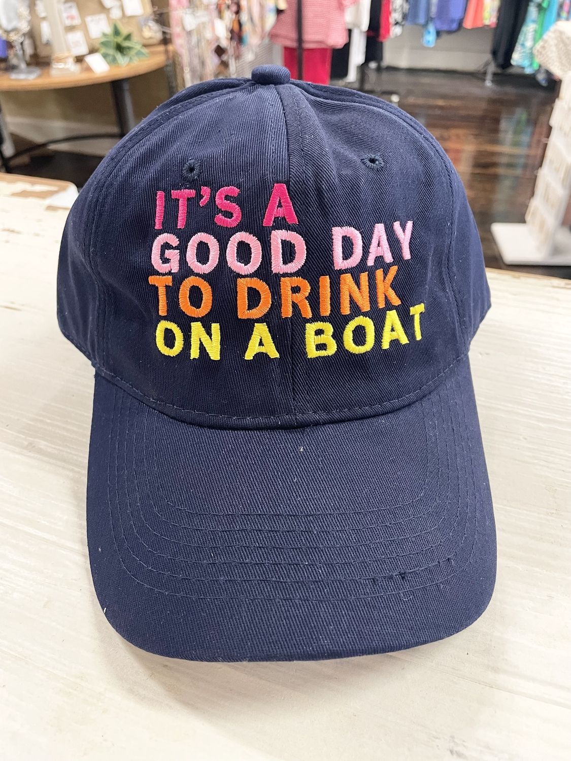 Drink on a Boat Baseball Cap, Colour: Navy