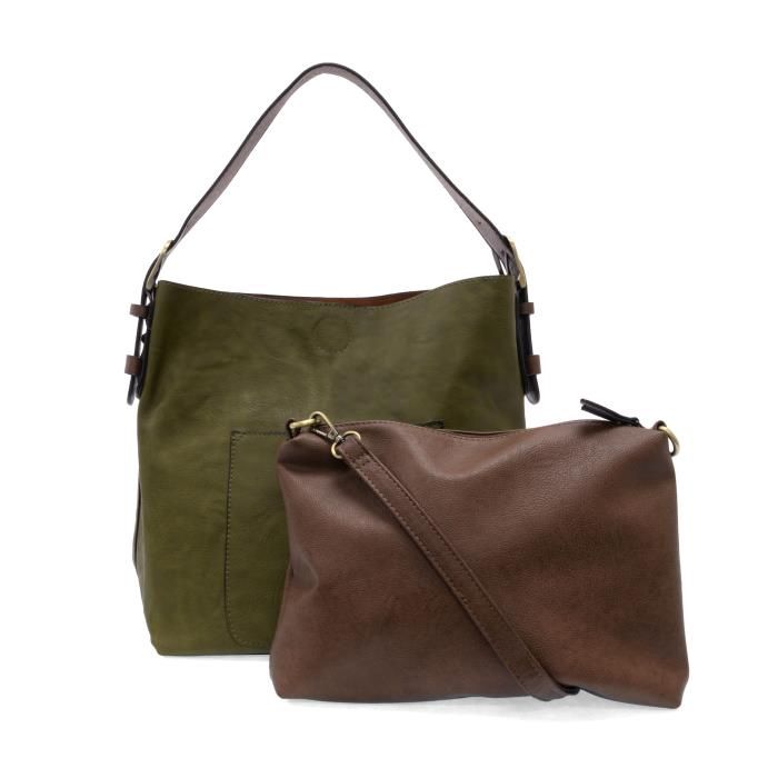 Brine Hobo Coffee Handle Handbag, Colour: Olive