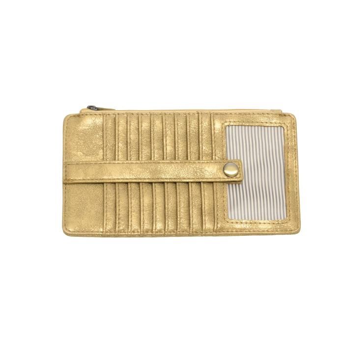 Metallic Gold New Kara Mini Wallet, Colour: Gold