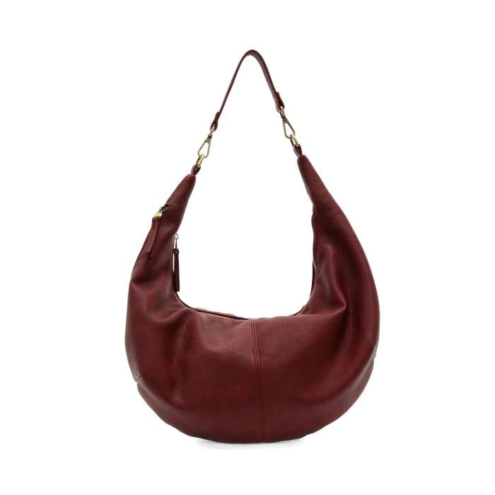 Rhea Slouchy Crescent Shoulder/Crossbody Bag, Colour: Ruby Red