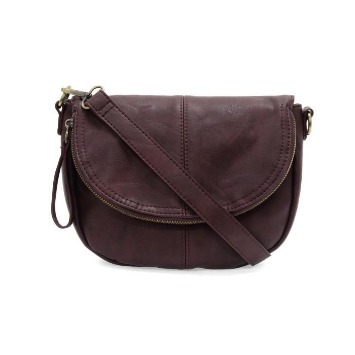 Helene Small Saddle Crossbody, Colour: Aubergine