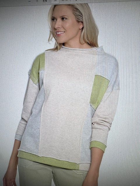 TL-Funnel Neck Color Block Top