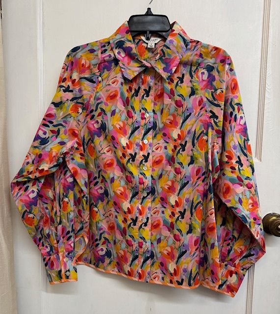 TL-Balloon Sleeve Floral Top