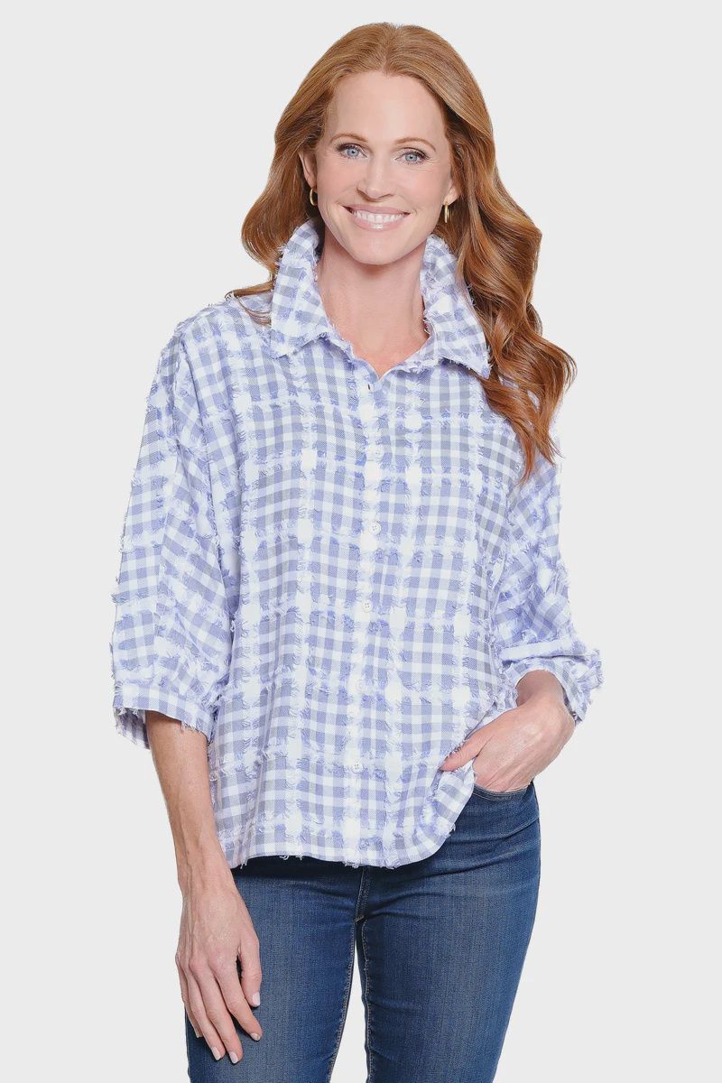 Ali Miles-Checked Blouse