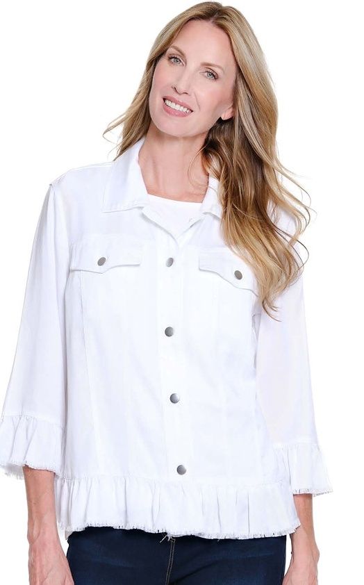 Multiples-White Jean Jacket