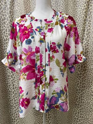 Ali Miles-Fuschia Floral Blouse