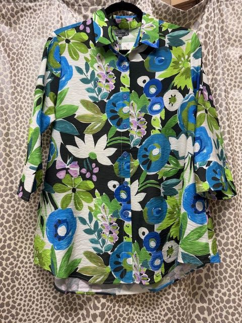 Shana-Printed Zip Back Shirt