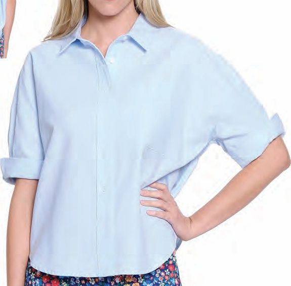 Tru Luxe-Boxy Blue Shirt