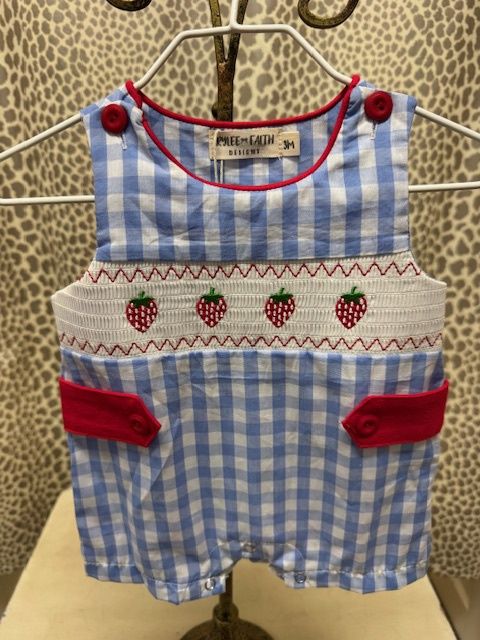 Rylee-Faith-Boys Short Strawberry Romper