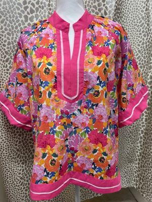 Tru Luxe-Pink Trim Tunic