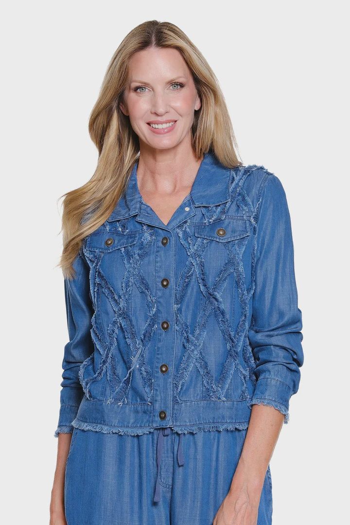 Multiples-Fringe Strip Jacket