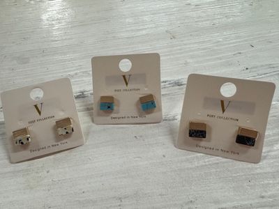GS-Stone Square Studs