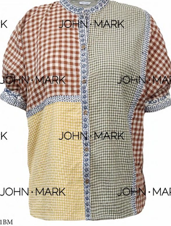 John Mark-Woven Mix Blouse