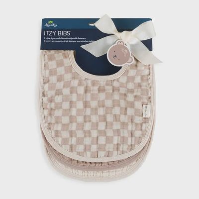 Itzy Ritzy-Muslin Bibs Checked