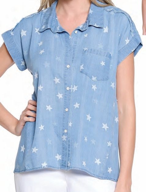 Tru Luxe-Star Print Shirt