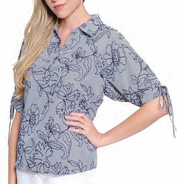 Tru-Luxe-Navy Stripe Top