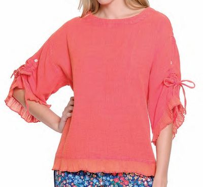 Tru Luxe-Boxy Red Popover Top