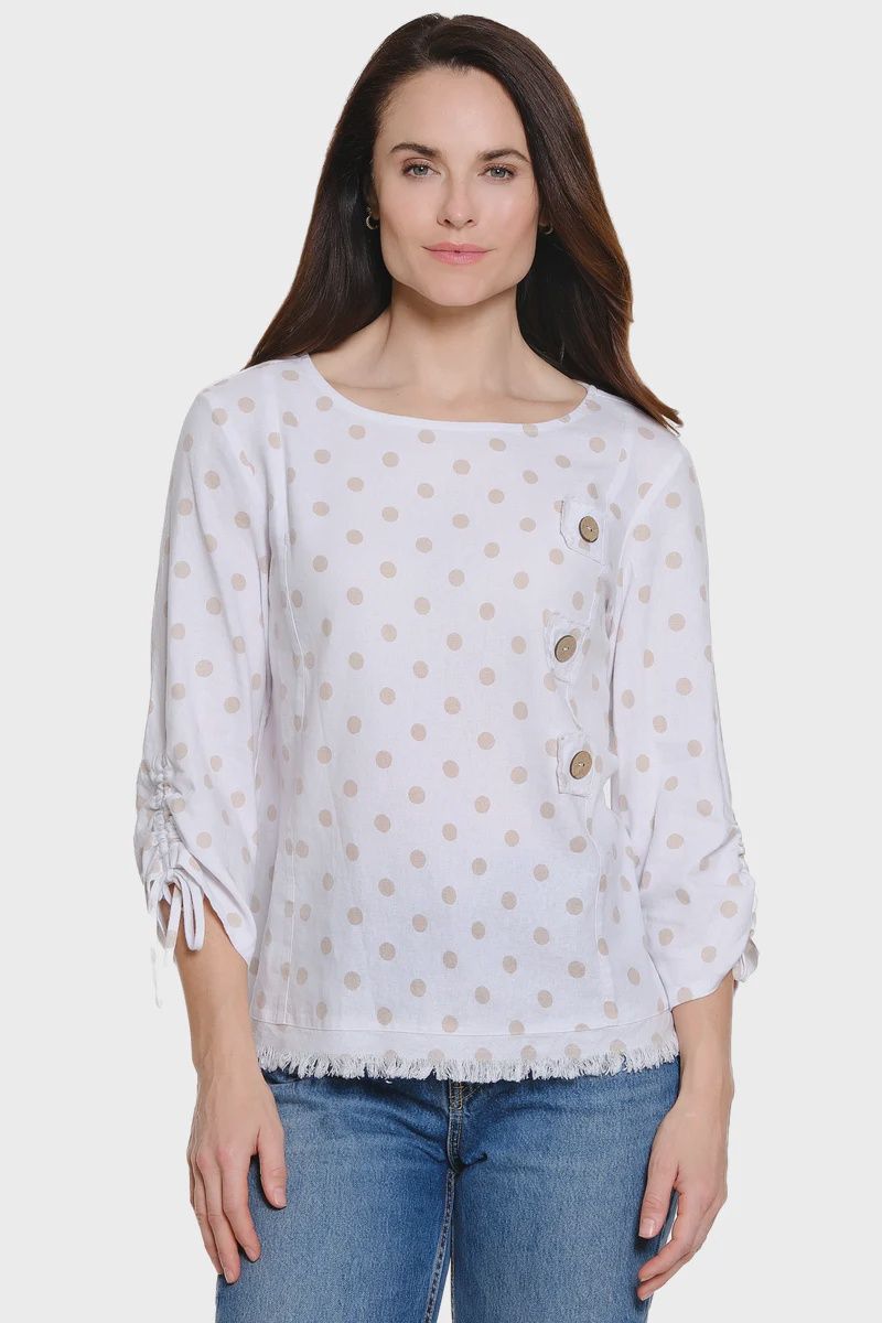 Ali Miles-Beige Dotted Popover