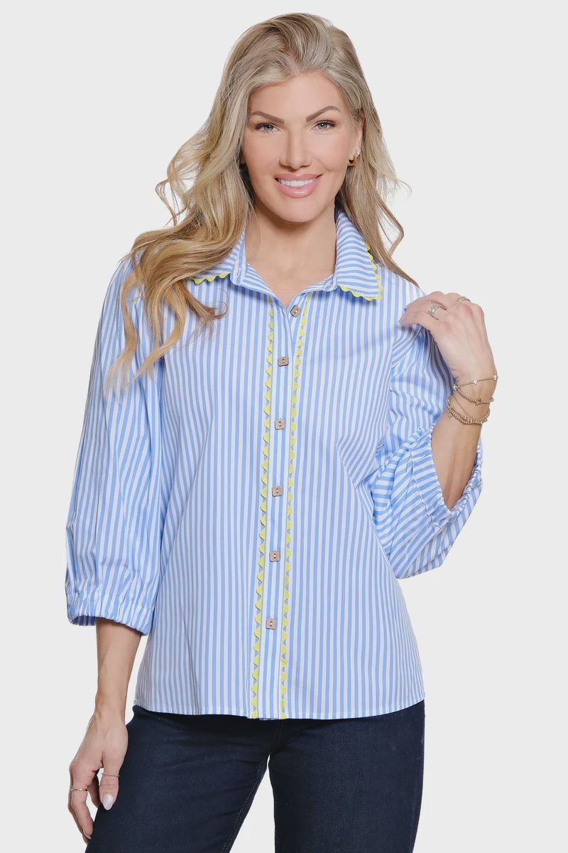 Ali Miles-Rick Rack Stripe Shirt
