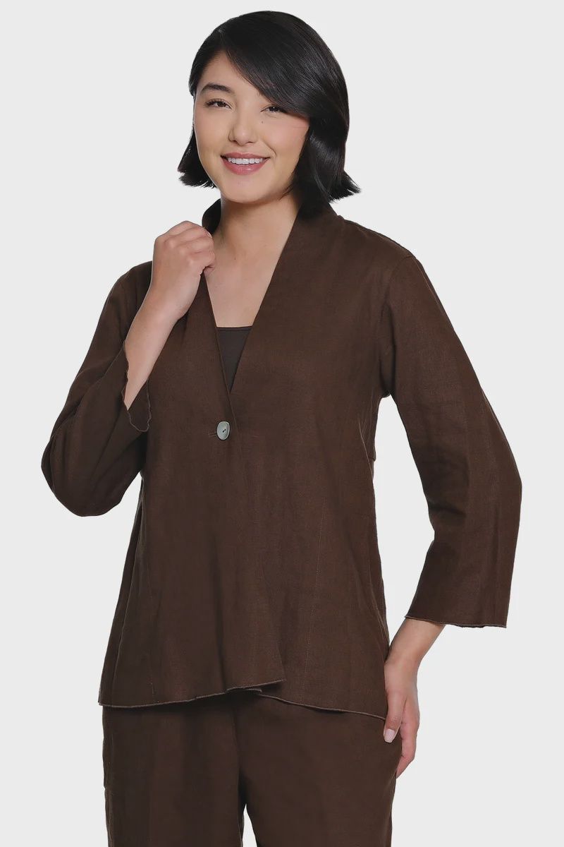 Ali Miles-Choc Single Button Jacket