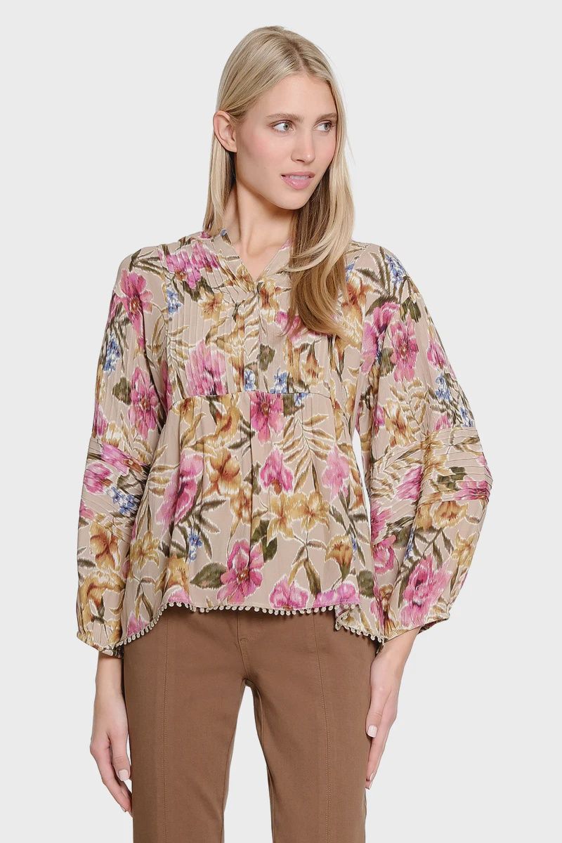 Tru Luxe-Pintucked Blouse