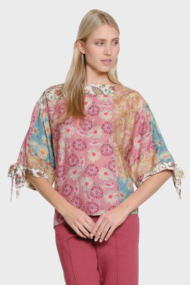 Tru Luxe-Patch Print Boxy Top
