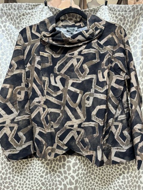 Shana-Black/Brown Printed Jacket