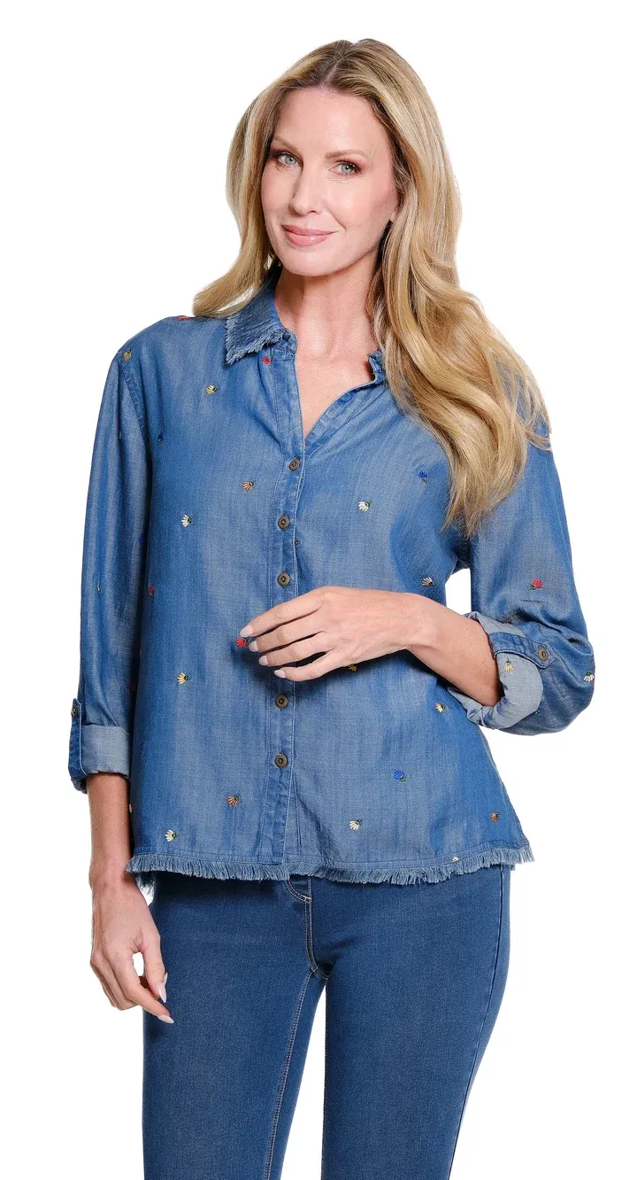 Multiples-Multi-Embroidered Luna Shirt