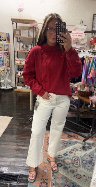 Maroon Mock Neck Reverse Top