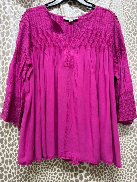 Tru Luxe-Fuchsia Tucked Top