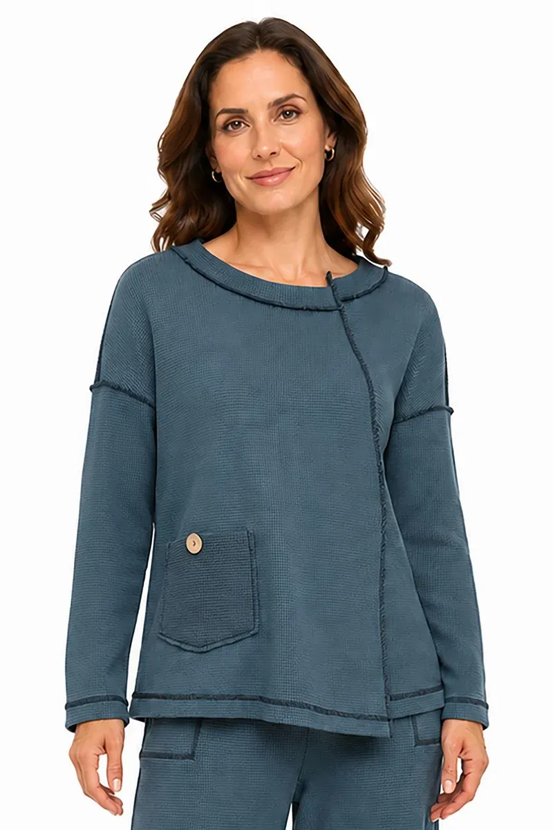 Ali Miles-Slate Blue Textured Popover