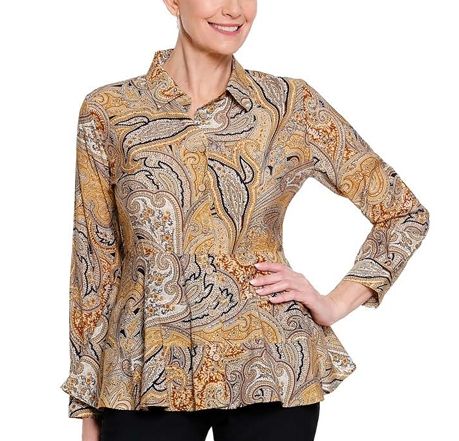 A la carte-Tiered Paisley Shirt