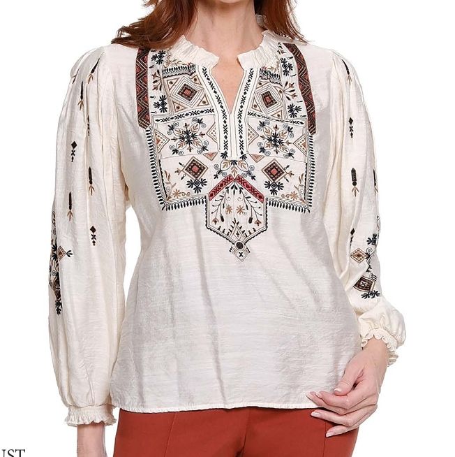 A la carte-Ruffled Popover w/Embroidery