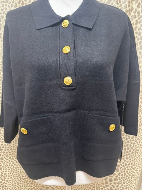 A la carte-Black Pocket Polo