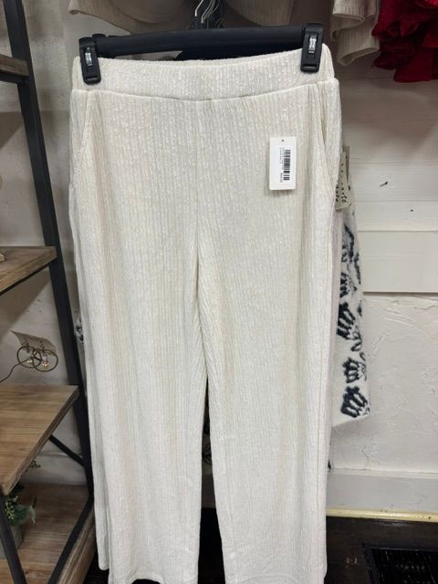 A la carte-Cream Pull-on Knit Pant