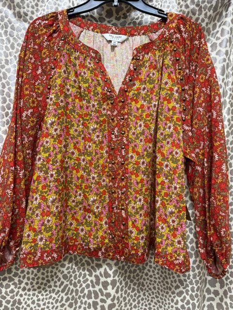 TruLuxe-Raglan Sleeve Top w/Nailheads