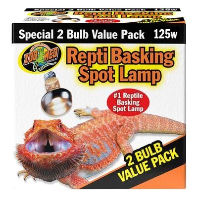 Zoo Med Repti Basking Spot Lamp Value Pack 125 Watts, 125 W / 6.375 IN, Silver / Grey