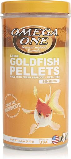Omega One Goldfish Pellets, Sinking, 6mm Large Pellets, 7.5 oz