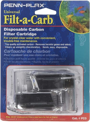 Penn-Plax Filt-a-Carb Replacement Activated Carbon Media Cartridges 2 Pack