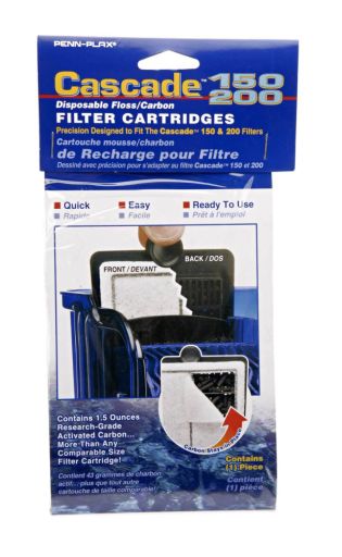 Cascade Penn Plax  Cascade Hang-on Power Replacement Filter Cartridge - 3 per Pack