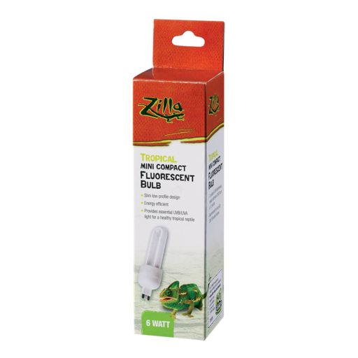 Zilla Mini Compact Fluorescent Tropical Reptile Bulbs  Mini Compact UVB/UVA Bulb  Partial Shade  Easy Care  One Size  0.15 lb