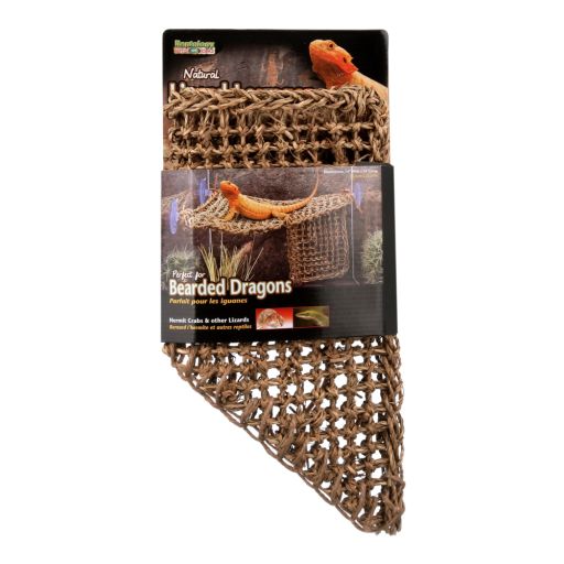 Penn-Plax Reptology Lizard Lounger Corner Triangle for Reptiles – Seagrass – Large  Brown