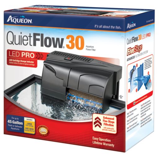 Aqueon QuietFlow LED PRO Aquarium Power Filter Size 30