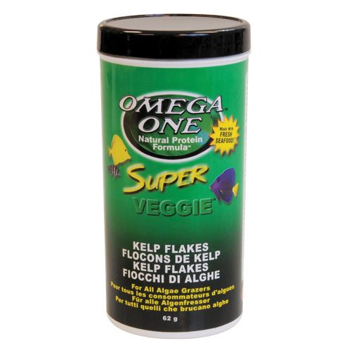Omega One Super Veggie Kelp Flakes Fish Food, 2.2-oz Jar