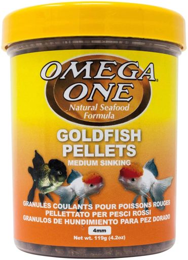 Omega One Goldfish Pellets, Sinking, 4mm Medium Pellets, 4.2 oz