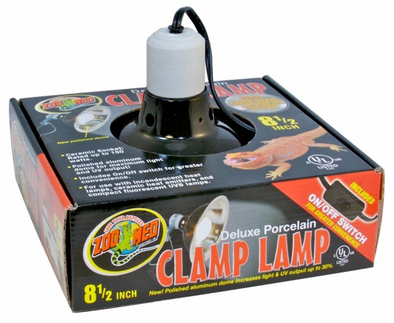 Zoo Med Deluxe Porcelain Clamp Lamp  8.5   150 Watt