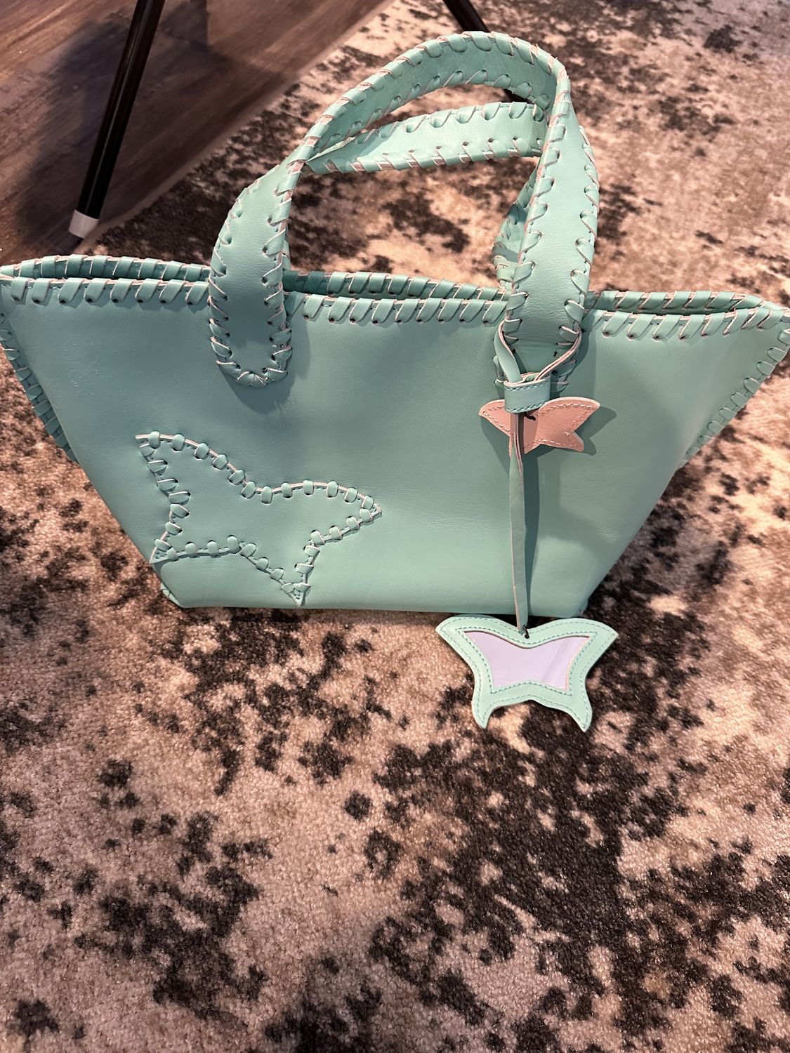 Blue Butterfly Shoulder Tote