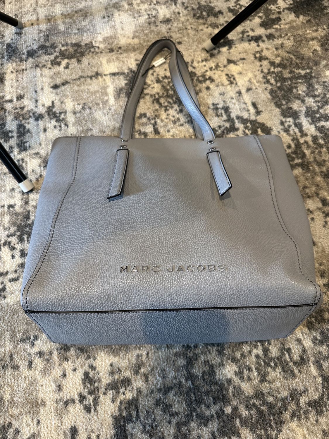 Large Grey Leather Tote