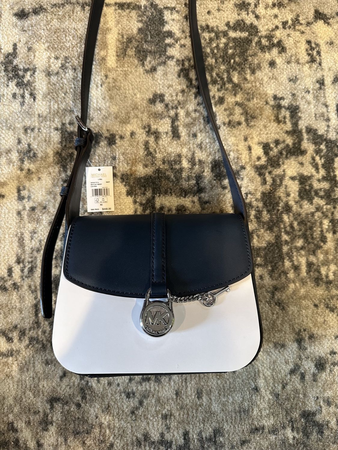 Lyra Small Navy Flap Crossbody